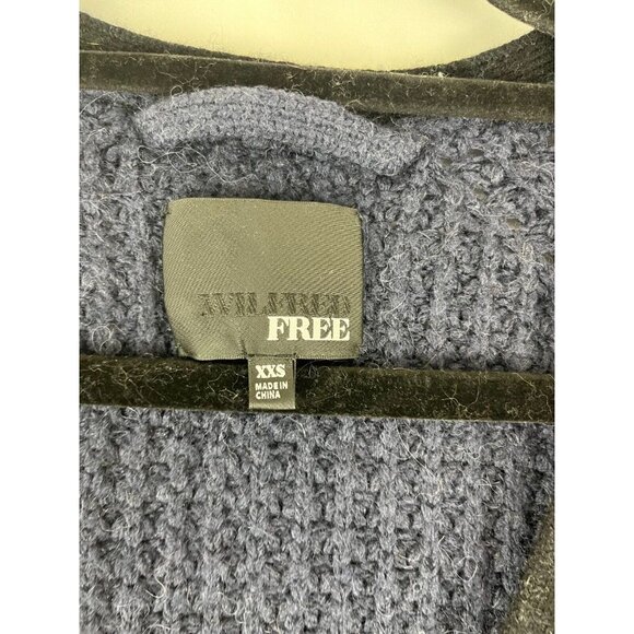 Aritzia Wilfred Free Cardigan Womens Wool-Alpaca-Blend Blue Shaker Knit - Picture 6 of 14